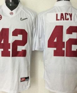 Crimson Tide #42 Eddie Lacy White SEC Patch Stitched NCAA Jersey