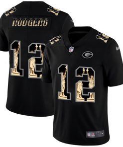 Men's Green Bay Packers #12 Aaron Rodgers 2019 Black Statue Of Liberty Limited Stitched NFL Jersey