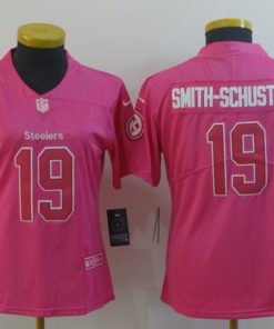 Women's Pittsburgh Steelers #19 JuJu Smith-Schuster Pink Vapor Untouchable Limited Stitched NFL Jersey
