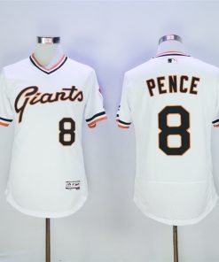 Men's San Franciscoc Giants #8 Hunter Pence White Cool Base Cooperstown Collection Player Stitched MLB Jersey
