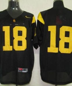 Trojans #18 Black Stitched NCAA Jersey