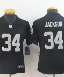 Women's Oakland Raiders #34 Bo Jackson Black Vapor Untouchable Limited Stitched NFL Jersey(Run Small)