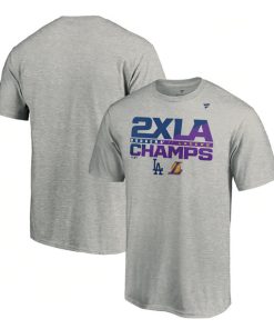 Los Angeles Lakers 2020 Grey Dual Champions 2x T-Shirt