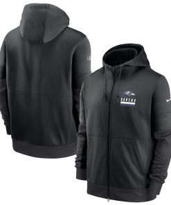Men's Baltimore Ravens Purple/Black Sideline Impact Lockup Performance Pullover Hoodie NFL Hoodie