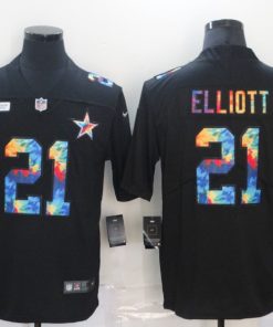 Men's Dallas Cowboys #21 Ezekiel Elliott 2020 Black Crucial Catch Limited Stitched NFL Jersey