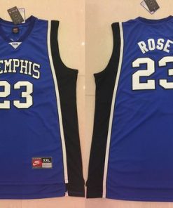 Tigers #23 Derrick Rose Blue Basketball Stitched NCAA Jersey