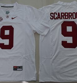 Crimson Tide #9 Bo Scarbrough White Limited Stitched NCAA Jersey