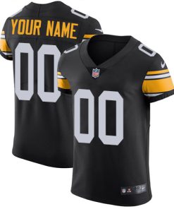 Men's Pittsburgh Steelers Black Alternate Vapor Untouchable Custom Elite NFL Stitched Jersey