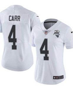 Women's Las Vegas Raiders White #4 Derek Carr 2020 Inaugural Season Vapor Untouchable Limited Stitched Jersey(Run Small)