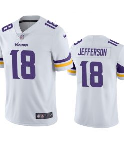 Men's Minnesota Vikings #18 Justin Jefferson 2020 White Vapor Untouchable Limited Stitched NFL Jersey