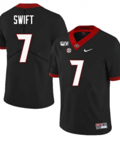Men¡¯s Georgia Bulldogs #7 DAndre Swift Black Football NCAA Stitched Jersey