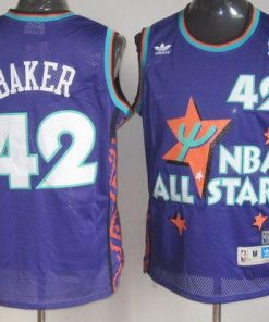 Bucks #42 Vin Baker Purple 1995 All Star Throwback Stitched NBA Jersey