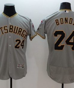 Pirates #24 Barry Bonds Grey Flexbase Authentic Collection Stitched MLB Jersey