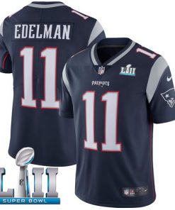 Men's New England Patriots # 11 Julian Edelman Black Super Bowl LII Bound Game Jersey