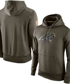Men's Carolina Panthers Nike Olive Salute To Service KO Performance Hoodie