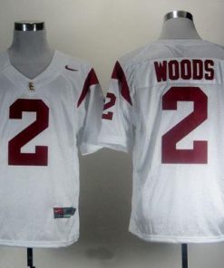 Trojans #2 Robert Woods White With Pac-12 Patch Stitched NCAA Jersey