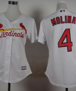 Cardinals #4 Yadier Molina White Women's Fashion Stitched MLB Jersey