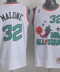 Mitchell And Ness Jazz #32 Karl Malone White 1996 All star Stitched NBA Jersey