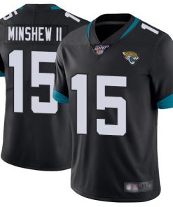 Men's Jacksonville Jaguars #15 Gardner Minshew II Black 2019 100th Season Vapor Untouchable Limited Stitched NFL Jersey.