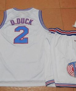 Space Jam Tune Squad #2 Daffy Duck White Stitched Basketball Jersey
