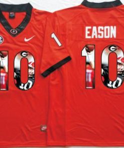 Bulldogs #10 Jacob Eason Red Player Fashion Stitched NCAA Jersey