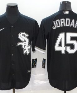 Men's Chicago White Sox Blank #45 Michael Jordan Black Cool Base Stitched MLB Jersey