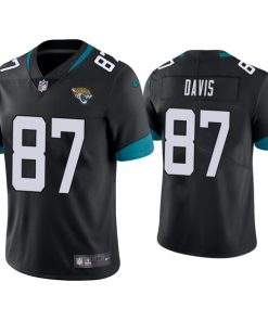 Men's Jacksonville Jaguars #87 Tyler Davis Black Vapor Untouchable Limited Stitched Jersey
