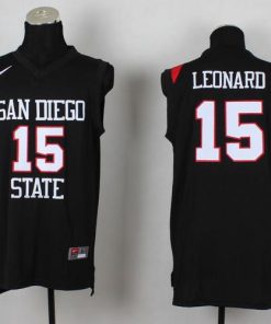 Aztecs #15 Kawhi Leonard Black Basketball Stitched NCAA Jersey