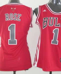 Bulls #1 Derrick Rose Red Women's Road Stitched NBA Jersey