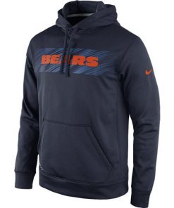 Chicago Bears Nike KO Speed Wordmark Performance Hoodie Navy Blue