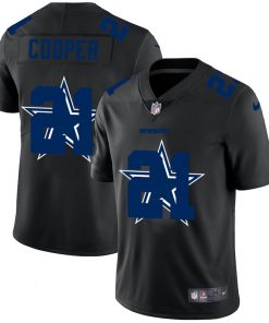 Men's Dallas Cowboys #21 Ezekiel Elliott Black Shadow Logo Limited Stitched NFL Jersey