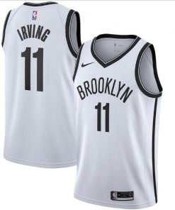 Men's Brooklyn Nets White # 11 Kyrie Irving Association Edition Swingman Stitched NBA Jersey