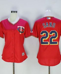 Twins #22 Miguel Sano Red Women's Alternate Stitched MLB Jersey