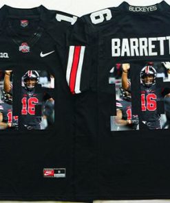 Buckeyes #16 J. T. Barrett Black Player Fashion Stitched NCAA Jersey