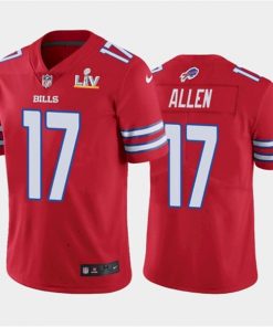 Men's Buffalo Bills #17 Josh Allen Red 2021 Super Bowl LV Stitched NFL Jersey