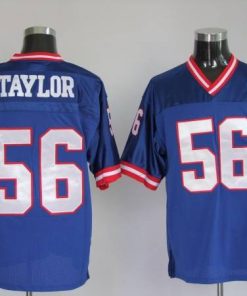 Mitchell and Ness Giants #56 Lawrence Taylor Blue Stitched NFL Jersey