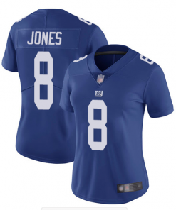 Women's New York Giants #8 Daniel Jones Blue Vapor Untouchable Limited Stitched NFL Jersey(Run Small)