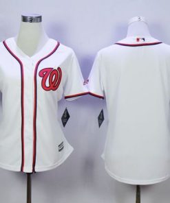 Nationals Blank White Women's Fashion Stitched MLB Jersey