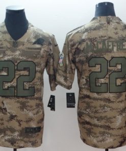 Men's Carolina Panthers #22 Christian McCaffrey 2018 Camo Salute To Service Limited Stitched NFL Jersey