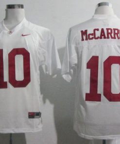 Crimson Tide #10 AJ McCarron White SEC Patch Stitched NCAA Jersey