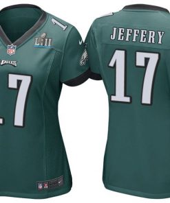 Women's Philadelphia Eagles  #17 Alshon Jeffery Green Super Bowl LII Bound Patch Game Event Stitched NFL Jersey