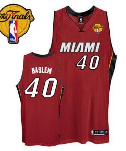 Heat #40 Udonis Haslem Red Finals Patch Stitched NBA Jersey