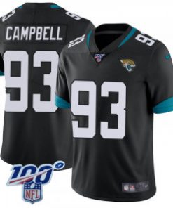 Men's Jacksonville Jaguars #93 Calais Campbell Black 2019 100th Season Vapor Untouchable Limited Stitched NFL Jersey