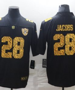 Men's Las Vegas Raiders #28 Josh Jacobs 2020 Black Leopard Print Fashion Limited Stitched NFL Jersey