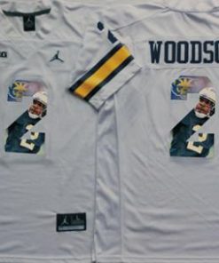 Wolverines #2 Charles Woodson White Player Fashion Stitched NCAA Jersey