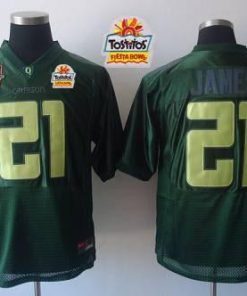 Ducks #21 LaMichael James Green Tostitos Fiesta Bowl Stitched NCAA Jersey