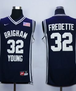 BYU Cougars #32 Jimmer Fredette Navy Blue Basketball Stitched NCAA Jersey