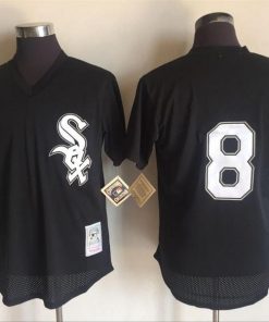 Men's White Sox  #8 Bo Jackson Mitchell And Ness Black 1993 Throwback Stitched MLB Jersey