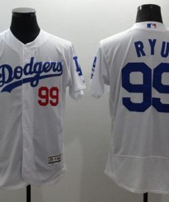 Dodgers #99 Hyun-Jin Ryu White Flexbase Authentic Collection Stitched MLB Jersey