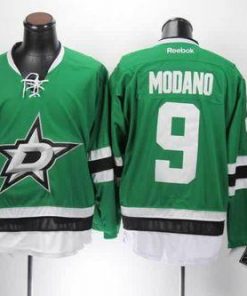 Stars #9 Mike Modano Green Home Stitched NHL Jersey